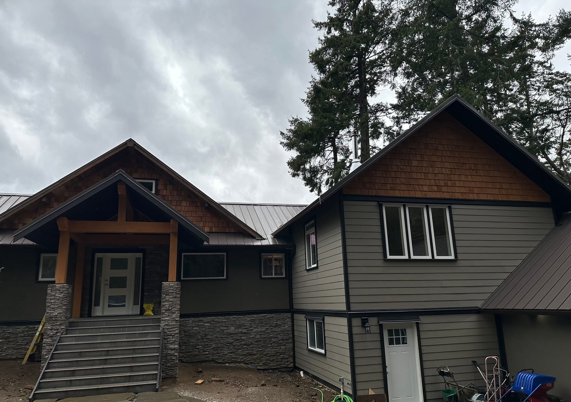 Addition construction — exterior cladding