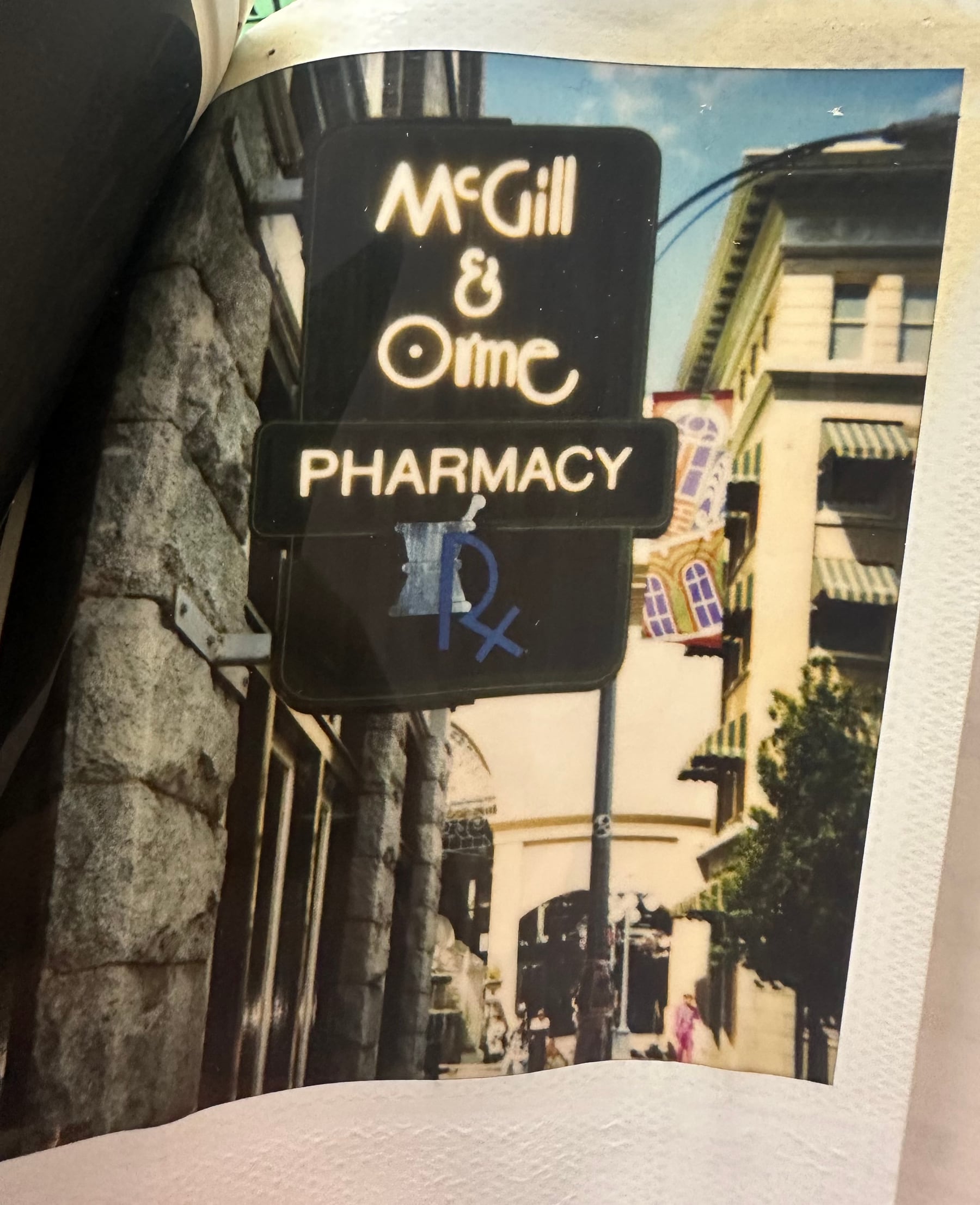 Historic Broad Street storefront during an earlier commercial use — McGill & Orme Pharmacy