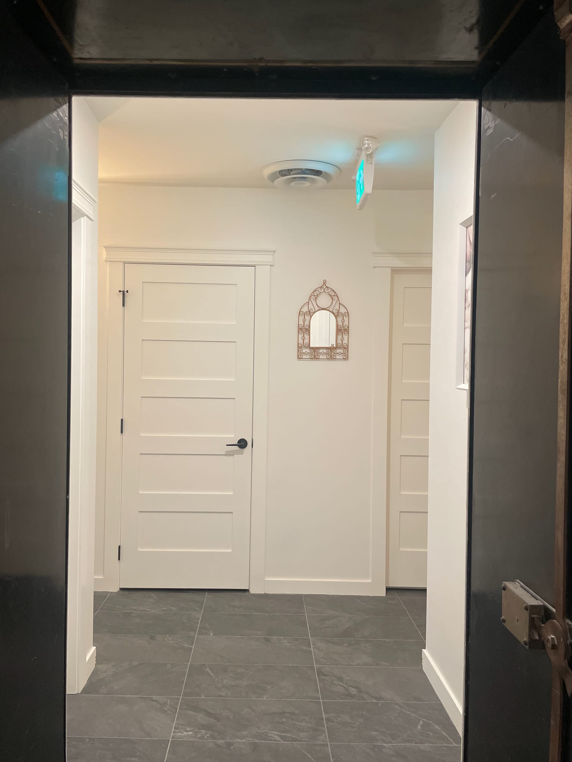 Former bank vault threshold connecting the completed Samya Spa units