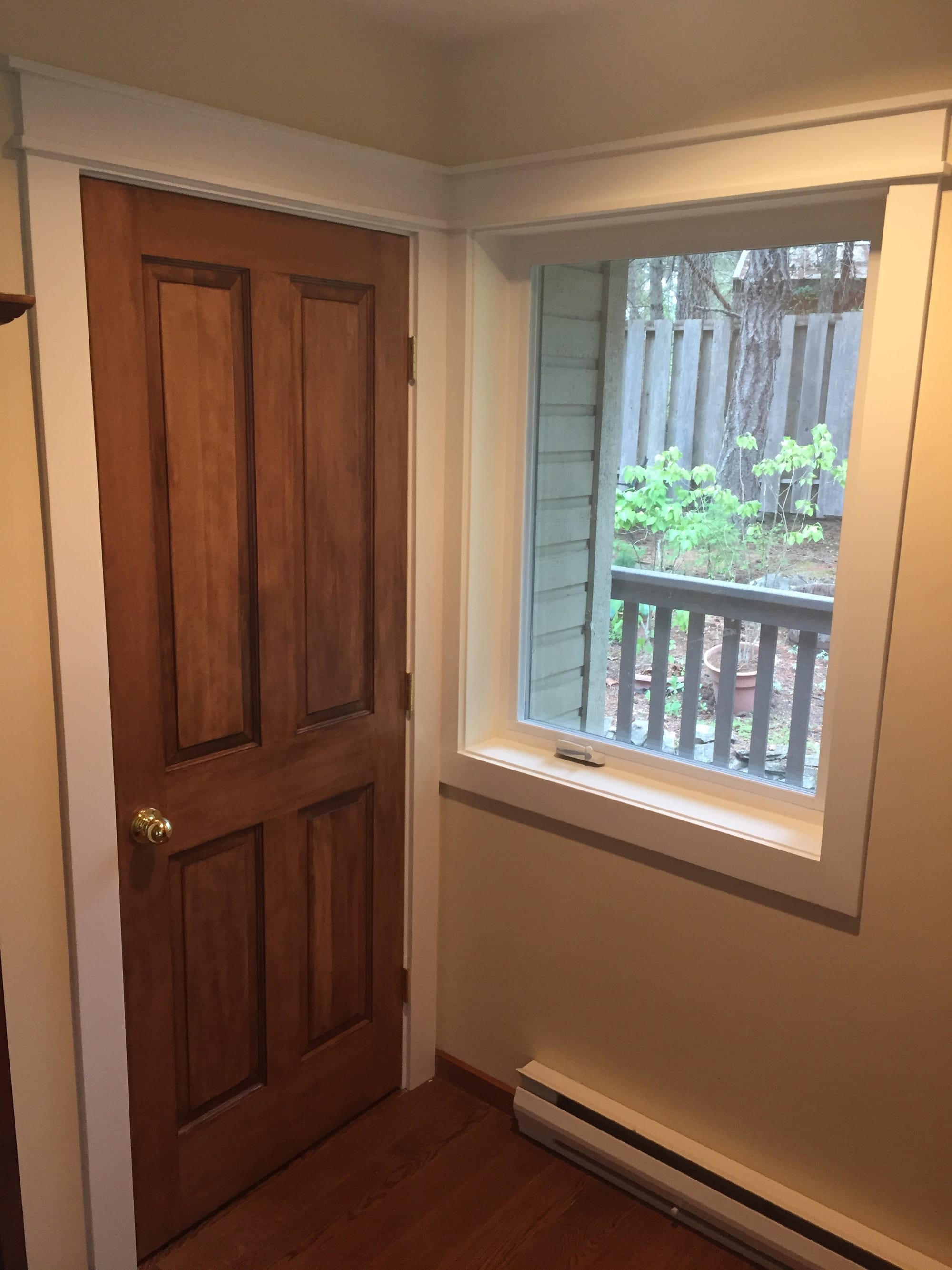 Custom closet door with window
