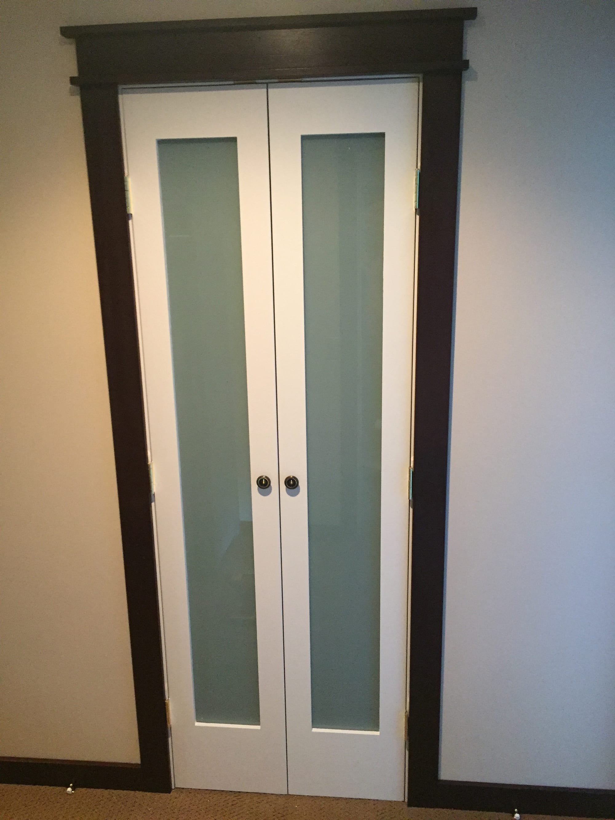 Master closet — double frosted-glass doors